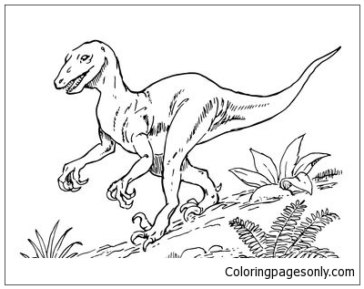 Deinonychus Dinosaur Coloring Page