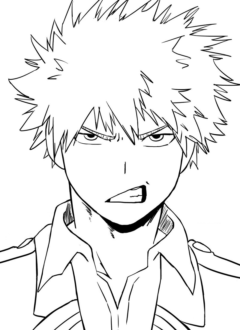 Angry Deku Coloring Pages