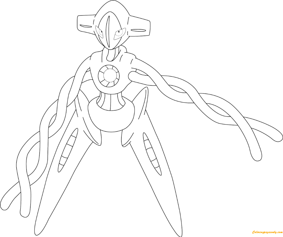 Deoxys From Pokemon Coloring Page - Free Printable Coloring Pages