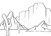 Desert Mountain Coloring Page