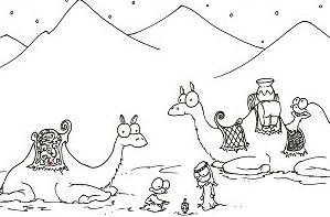 Desert Night Coloring Page