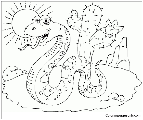 Serpente cascavel do deserto para colorir e imprimir