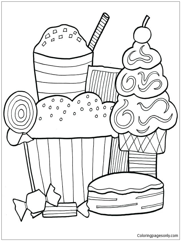 850 Coloring Pages For Adults Desserts For Free