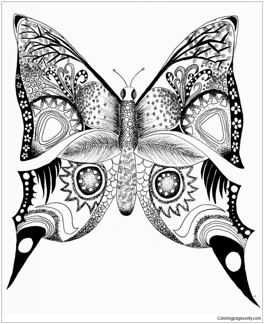 difficult butterfly coloring pages mandala coloring pages coloring pages for kids and adults