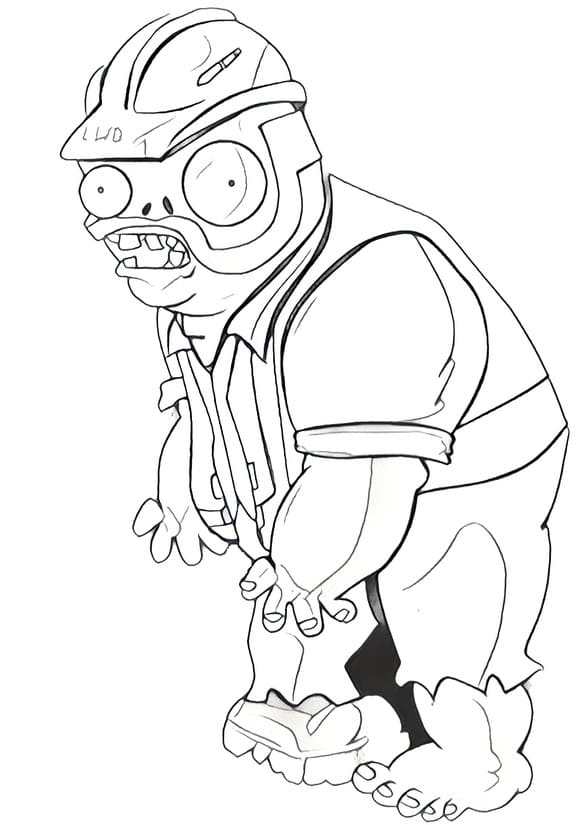 Digger Zombie Coloring Page