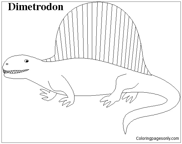 Dimetrodon 7 Coloring Pages - Dinosaurs Coloring Pages - Free Printable
