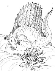 Dimetrodon 4 Página Para Colorear