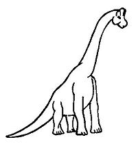 Pagina da colorare di dinosauro brachiosauro