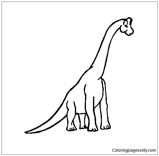 Pagina da colorare di dinosauro brachiosauro