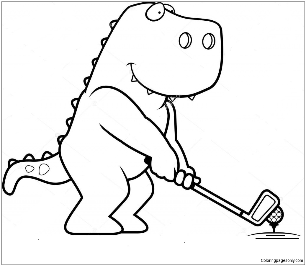 Download Dinosaur Golf Coloring Pages Dinosaurs Coloring Pages Free Printable Coloring Pages Online