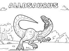 Dinosaurs Allosaurus Coloring Page