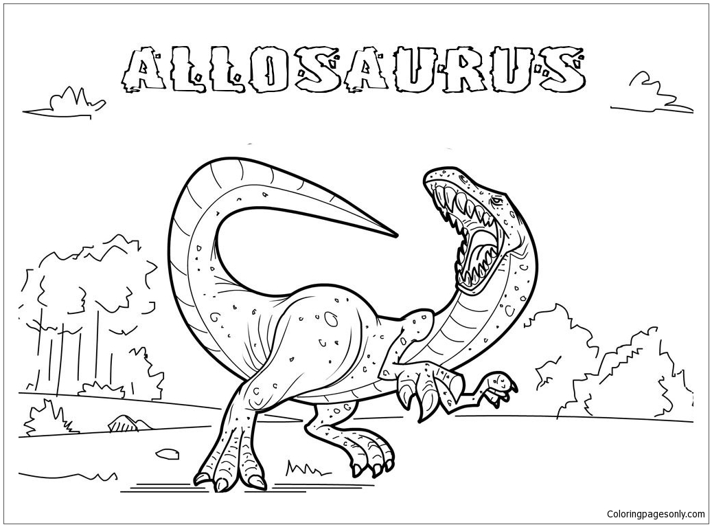 Dinosaurs Allosaurus Coloring Page
