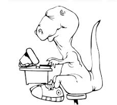 Dinosaurs are Working Coloring Page