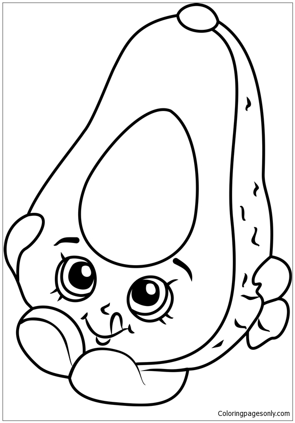 Download Dippy Avocado Shopkins Coloring Page - Free Coloring Pages Online