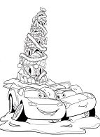 Disney Cars Christmas Coloring Page