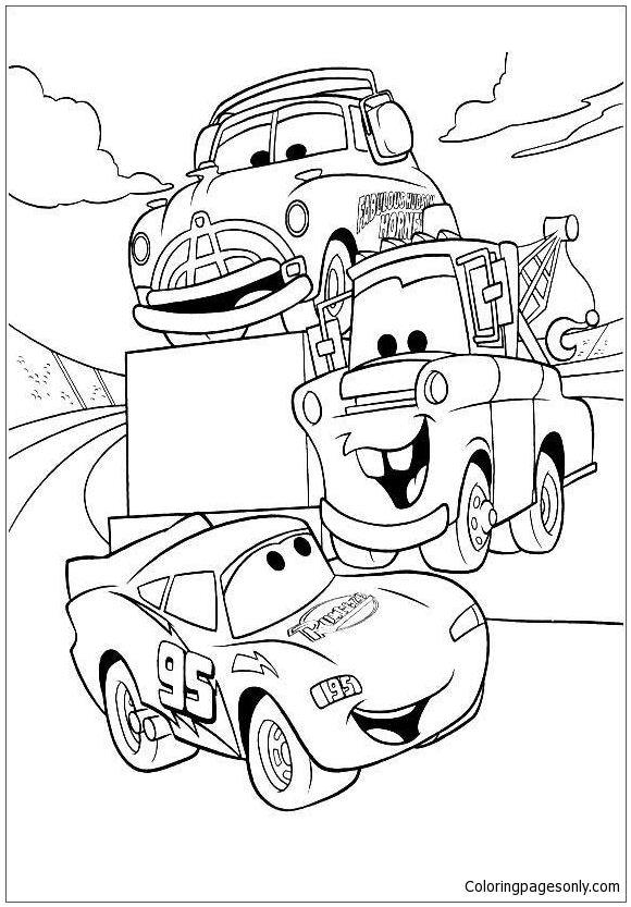 Disney Cartoon For Kids Cars Coloring Page