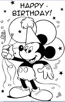 Disney Happy Birthday Coloring Pages
