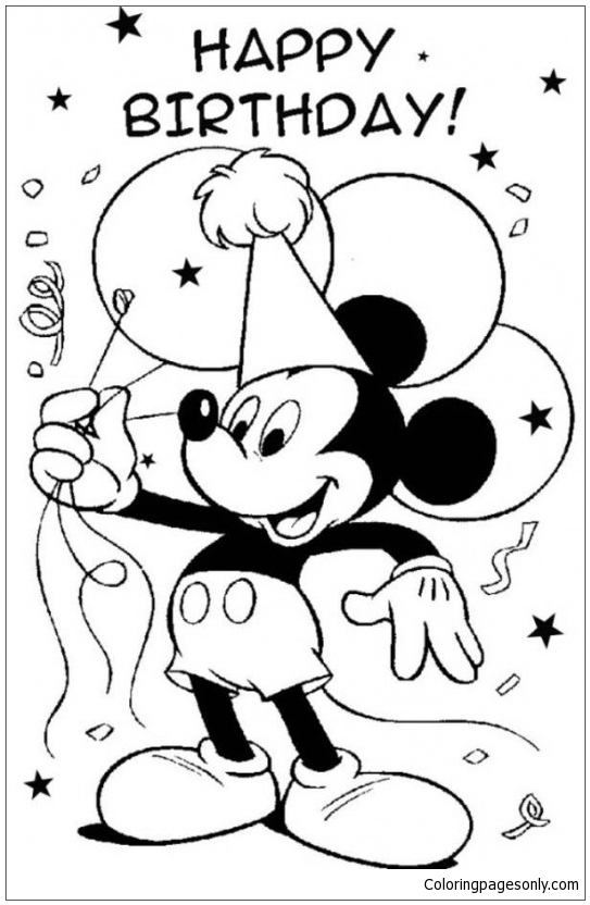 disney happy birthday coloring page  free coloring pages online