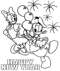 Disney New Years Coloring Page