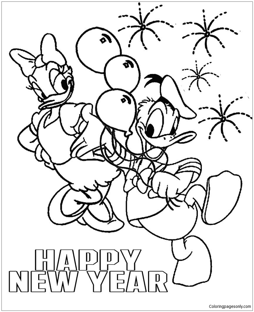 Disney New Years Coloring Pages Happy New Year Coloring Pages Coloring Pages For Kids And Adults