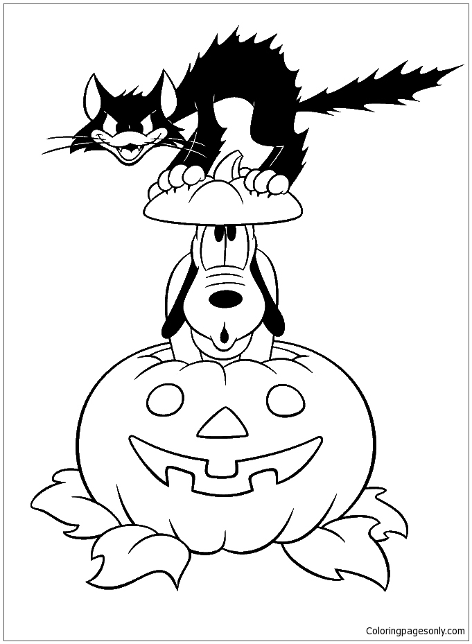 Disney Pluto Black Cat Coloring Page