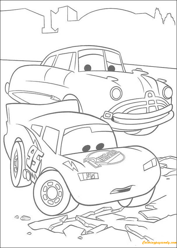 Doc Hudson y Rayo Mc Queen de Disney Cars