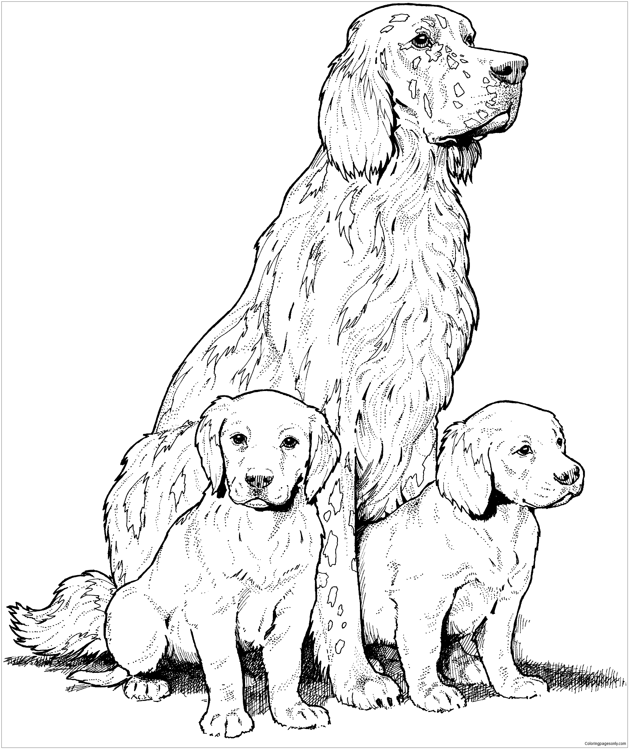 Dog And Puppy 1 Coloring Pages - Puppy Coloring Pages - Coloring Pages