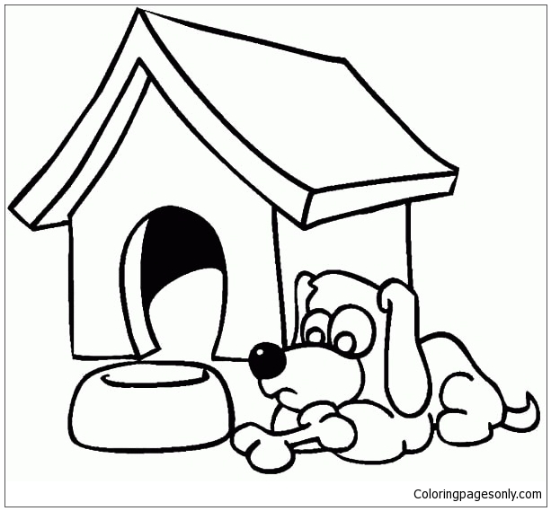 Dog House Coloring Page