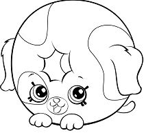 Dolly Donut Dog Shopkin Coloring Page