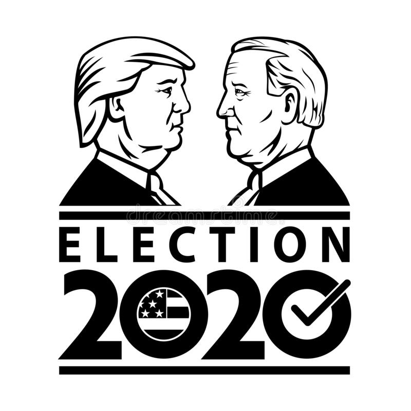 Desenho de Donal Trump contra Joe Biden para colorir