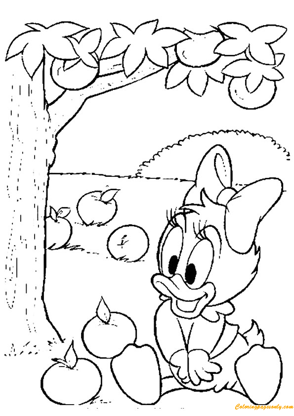Donald And Spring Fruits Coloring Pages