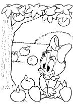 Donald Eating Spring Fruits Coloring Pages