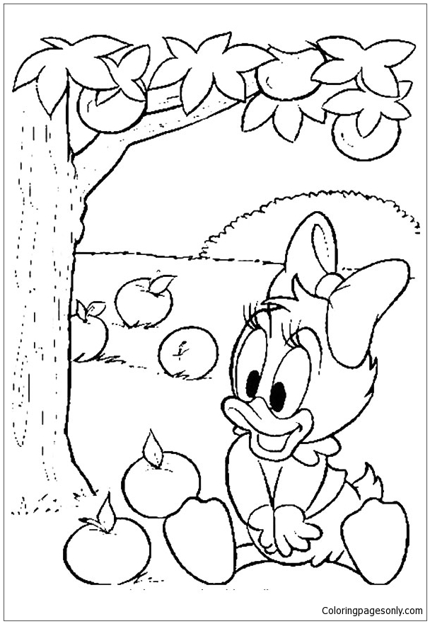Donald Eating Spring Fruits Coloring Pages