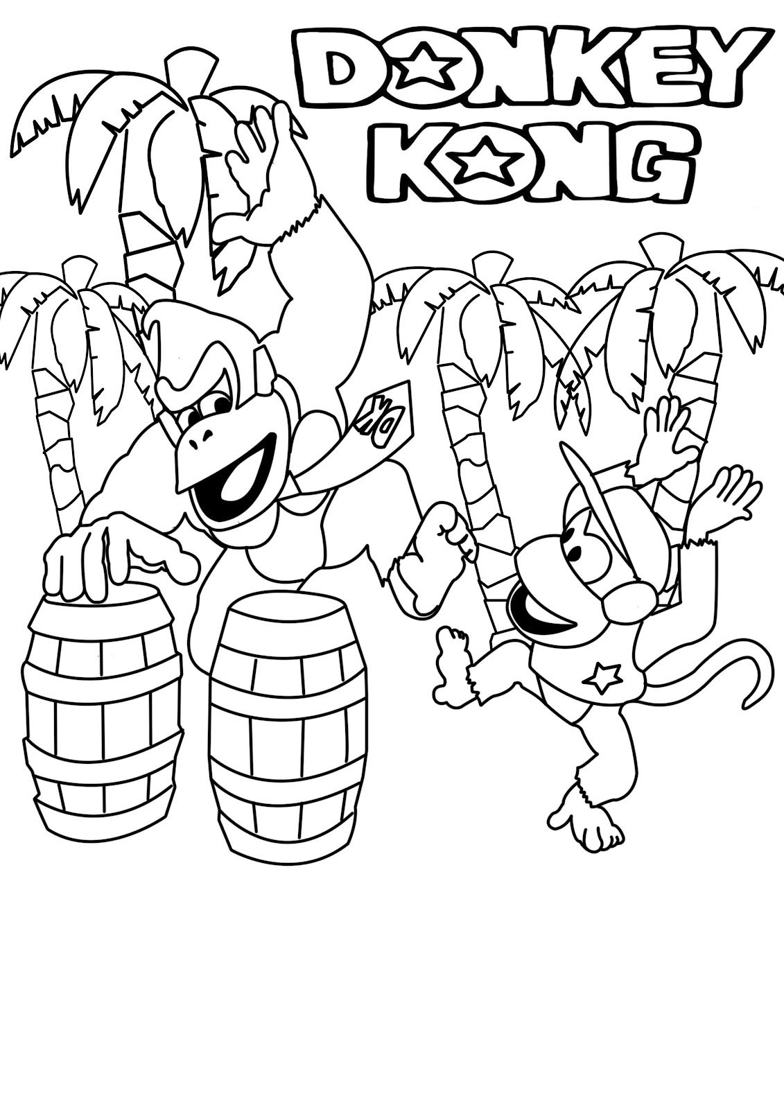 Donkey Kong 20 Coloring Pages   Donkey Kong Coloring Pages ...