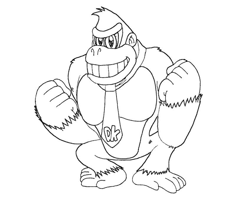 A Donkey Kong Coloring Pages