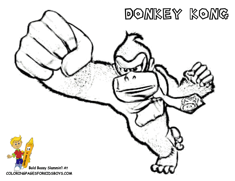 Donkey Kong for Kid Coloring Page