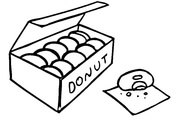 Página para colorir donuts