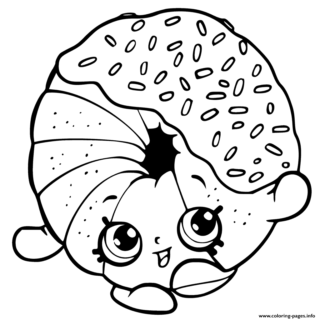 Easy Donut Coloring Page from Donut