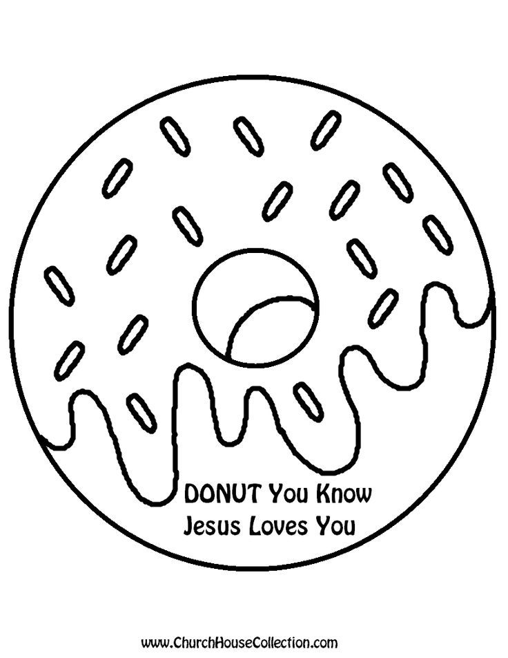Цветная страница пончика из Donut