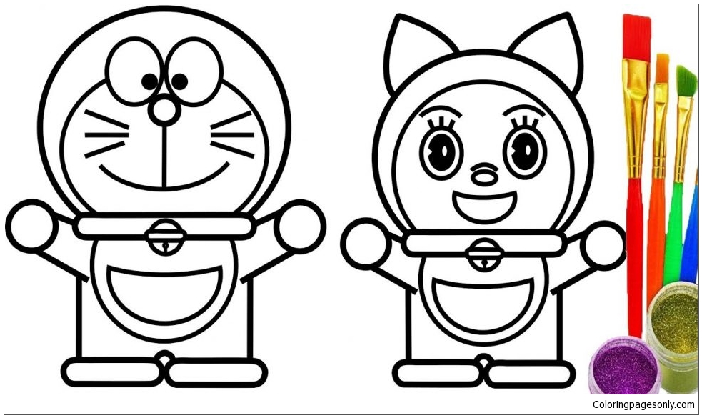 Download Doraemon And Dorami 1 Coloring Pages Doraemon Coloring Pages Coloring Pages For Kids And Adults