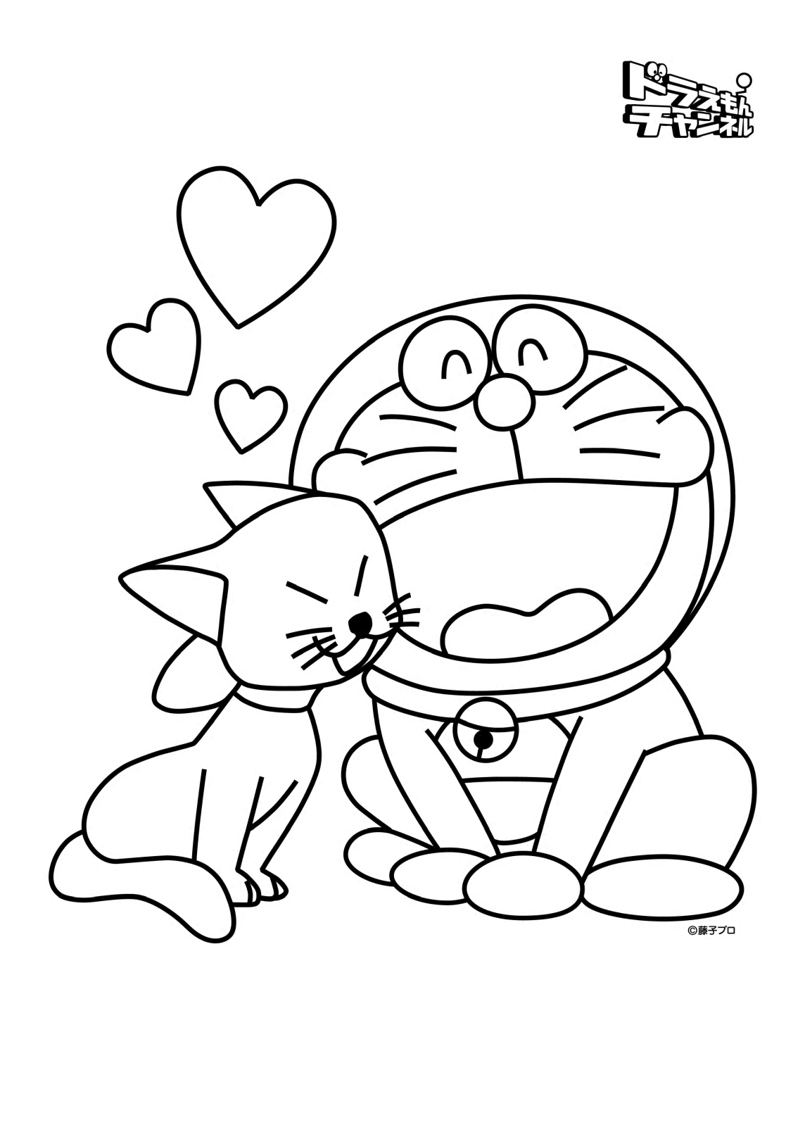 Doraemon and his girlfriend, Mimi Coloring Page