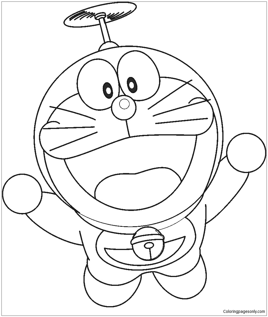 Doraemon Flying Coloring Pages