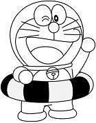 Doraemon Is Going Swimming Coloring Pages