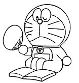 Doraemon Is Reading The Book 1 Coloring Pages