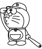 Doraemon Play Baseball Coloring Pages