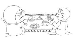 Doraemon s magic carpet Coloring Pages