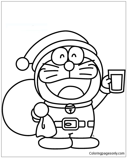 Doraemon Snowman Coloring Pages