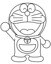 Doraemon Waving Coloring Pages