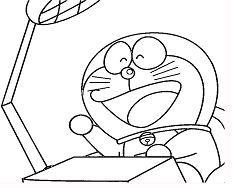 Doraemon With Time Machine Coloring Page