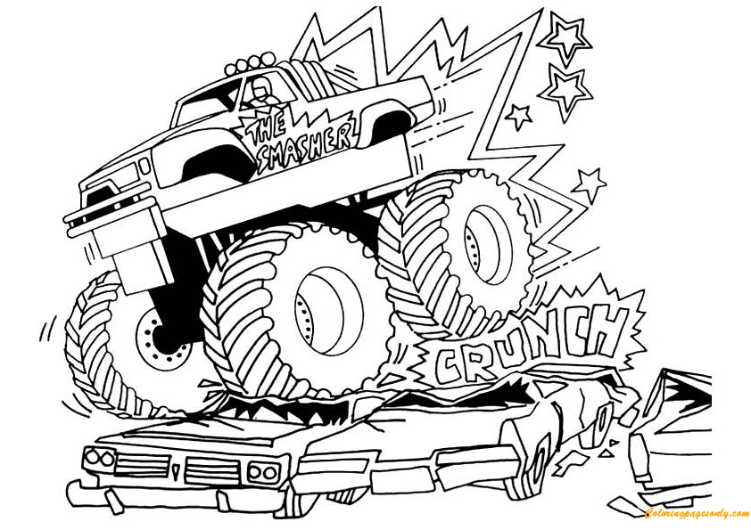 Desenho de Monster Truck Bafo de Dragão para colorir